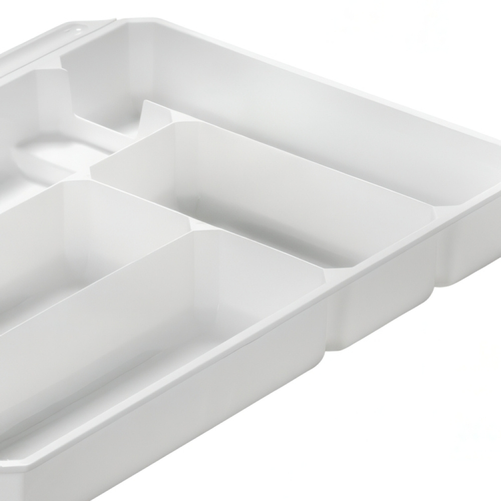 Besticklåda, 5 fack, Stor, REDA, 51 x 34 x H 6 cm, Vit i gruppen Förvaring / Köksförvaring / Organisera köksskåp / Besticklådor hos SmartaSaker.se (40117)