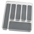 Besticklåda, 6 fack, ANTI-SLIP ORGANIZER, 40 x 32 x H 4,5 cm, Klar / Ljusgrå Besticklåda, 6 fack, ANTI-SLIP ORGANIZER, 40 x 32 x H 4,5 cm, Klar / Ljusgrå