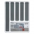 Besticklåda, 6 fack, TIDY SMART ORGANIZER, 40 x 32 x H 4,5 cm, Klar / Mörkgrå Besticklåda, 6 fack, TIDY SMART ORGANIZER, 40 x 32 x H 4,5 cm, Klar / Mörkgrå