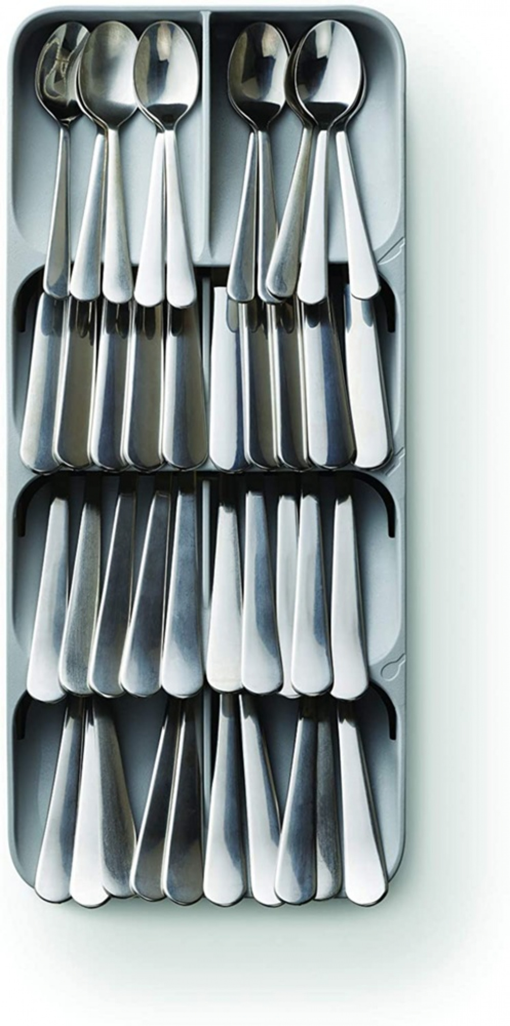 Besticklåda, 8 fack, DRAWERSTORE COMPACT TWIN, Joseph Joseph, 39 x 17,5 x H5,5cm, Grå i gruppen Förvaring / Köksförvaring / Organisera köksskåp / Besticklådor hos SmartaSaker.se (40120)