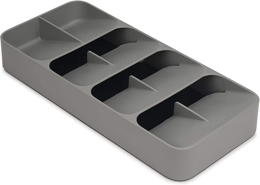 Besticklåda, 8 fack, DRAWERSTORE COMPACT TWIN, Joseph Joseph, 39 x 17,5 x H5,5cm, Grå i gruppen Förvaring / Köksförvaring / Organisera köksskåp / Besticklådor hos SmartaSaker.se (40120)