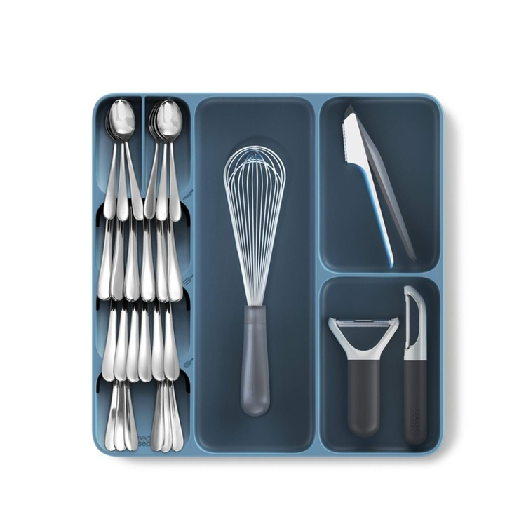 Besticklåda, 8 fack, DRAWERSTORE, Joseph Joseph, 40,6 x 38,5 x H 5,8 cm , Blå i gruppen Förvaring / Köksförvaring / Organisera köksskåp / Besticklådor hos SmartaSaker.se (40121)