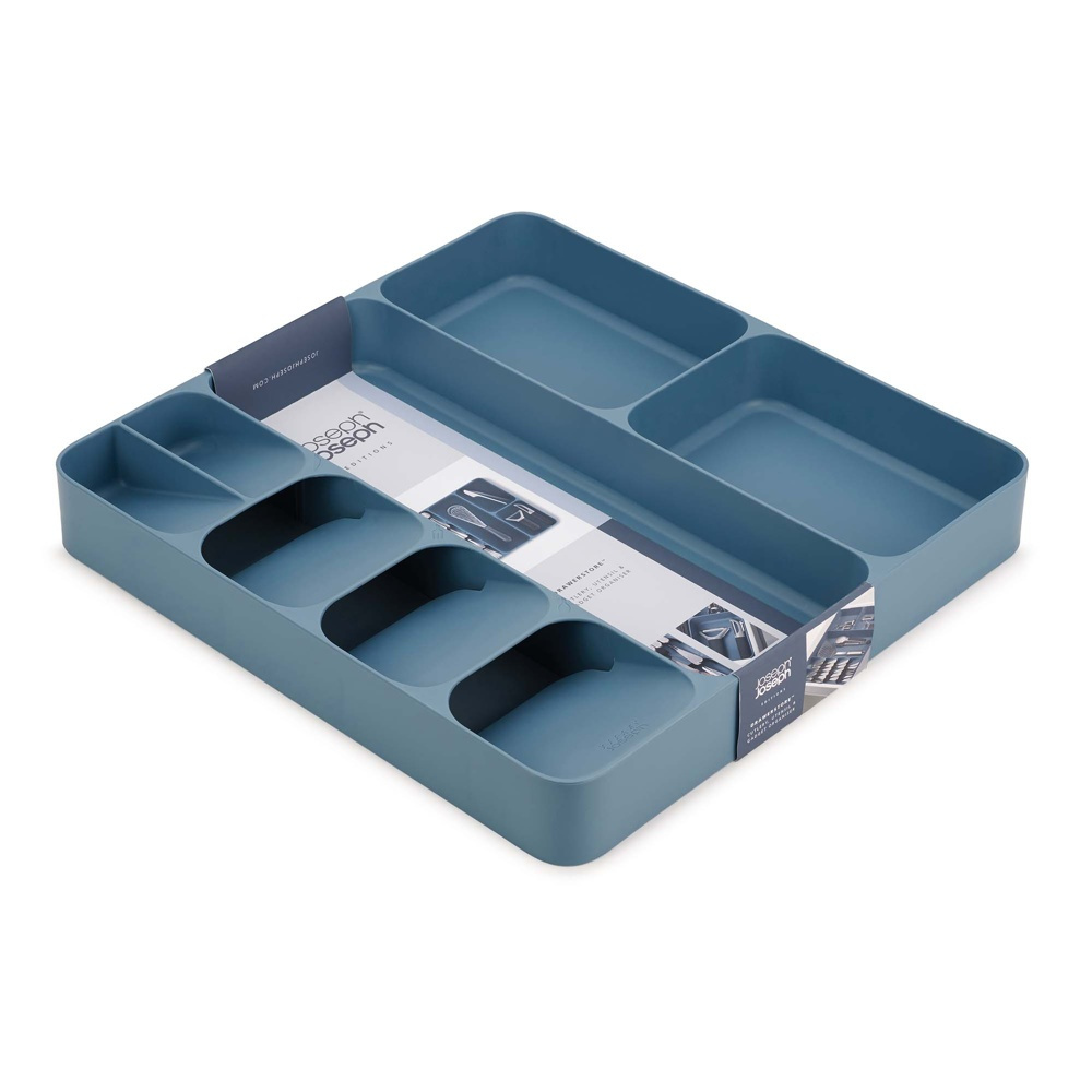 Besticklåda, 8 fack, DRAWERSTORE, Joseph Joseph, 40,6 x 38,5 x H 5,8 cm , Blå i gruppen Förvaring / Köksförvaring / Organisera köksskåp / Besticklådor hos SmartaSaker.se (40121)