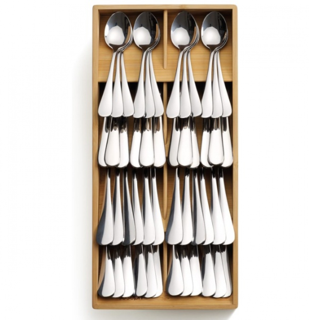 Besticklåda, 8 fack, LARGE DRAWERSTORE BAMBOO, Joseph Joseph, 38,4 x 17,5 x H 6 cm, Natur i gruppen Förvaring / Köksförvaring / Organisera köksskåp / Besticklådor hos SmartaSaker.se (40122)