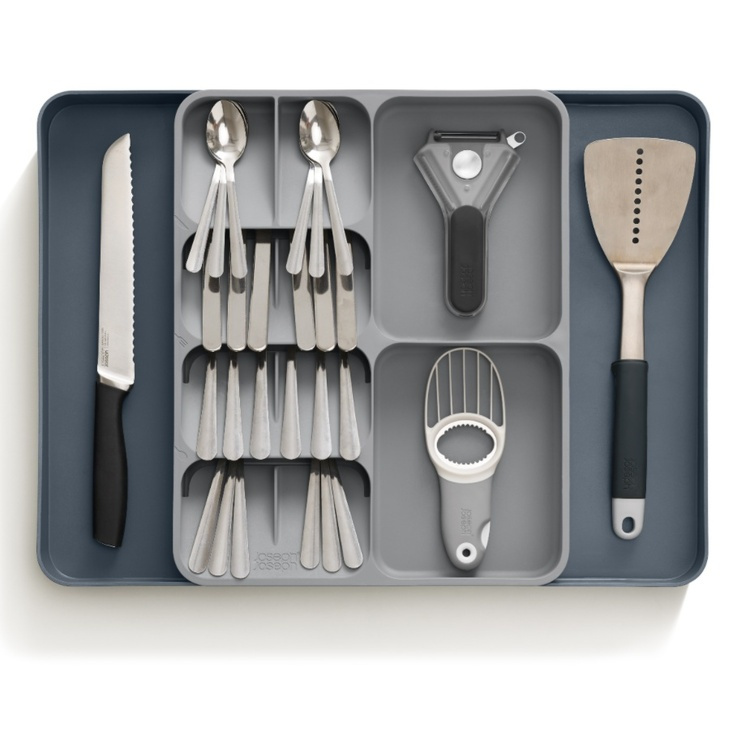 Besticklåda, Justerbar, DRAWERSTORE, Joseph Joseph, 31,5 x 39,5~60 x H 5,5 cm, Grå i gruppen Förvaring / Köksförvaring / Organisera köksskåp / Besticklådor hos SmartaSaker.se (40124)