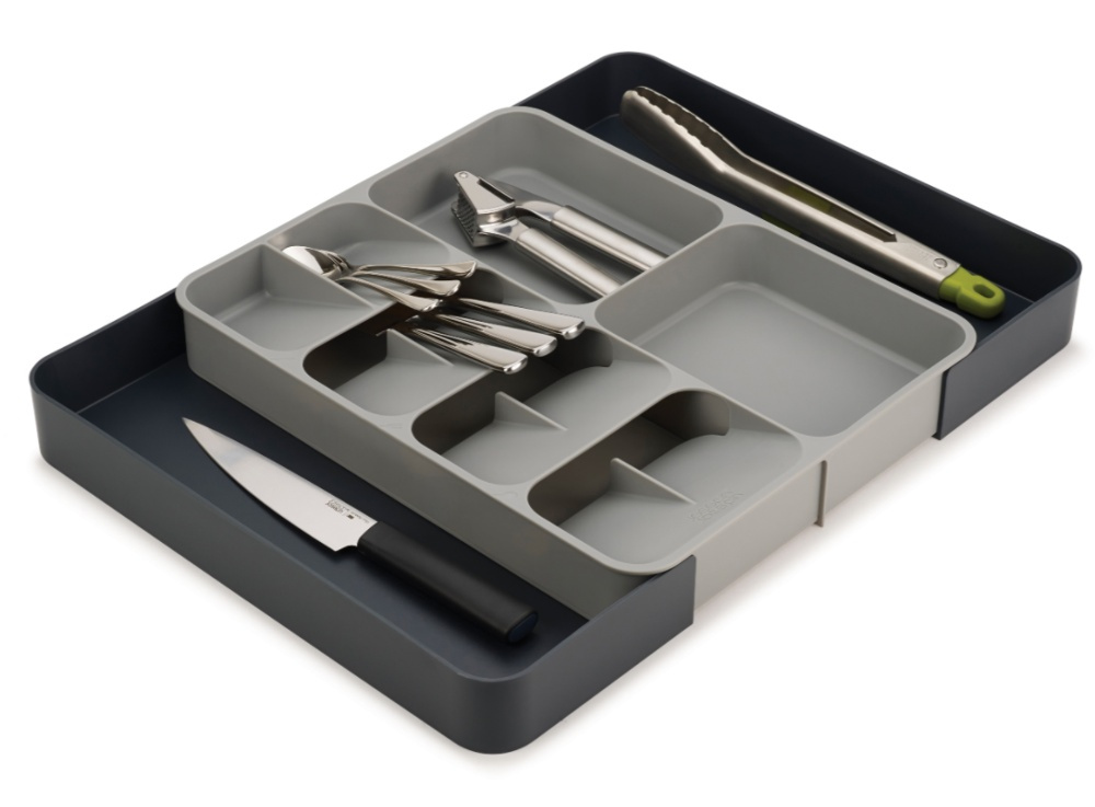 Besticklåda, Justerbar, DRAWERSTORE, Joseph Joseph, 31,5 x 39,5~60 x H 5,5 cm, Grå i gruppen Förvaring / Köksförvaring / Organisera köksskåp / Besticklådor hos SmartaSaker.se (40124)