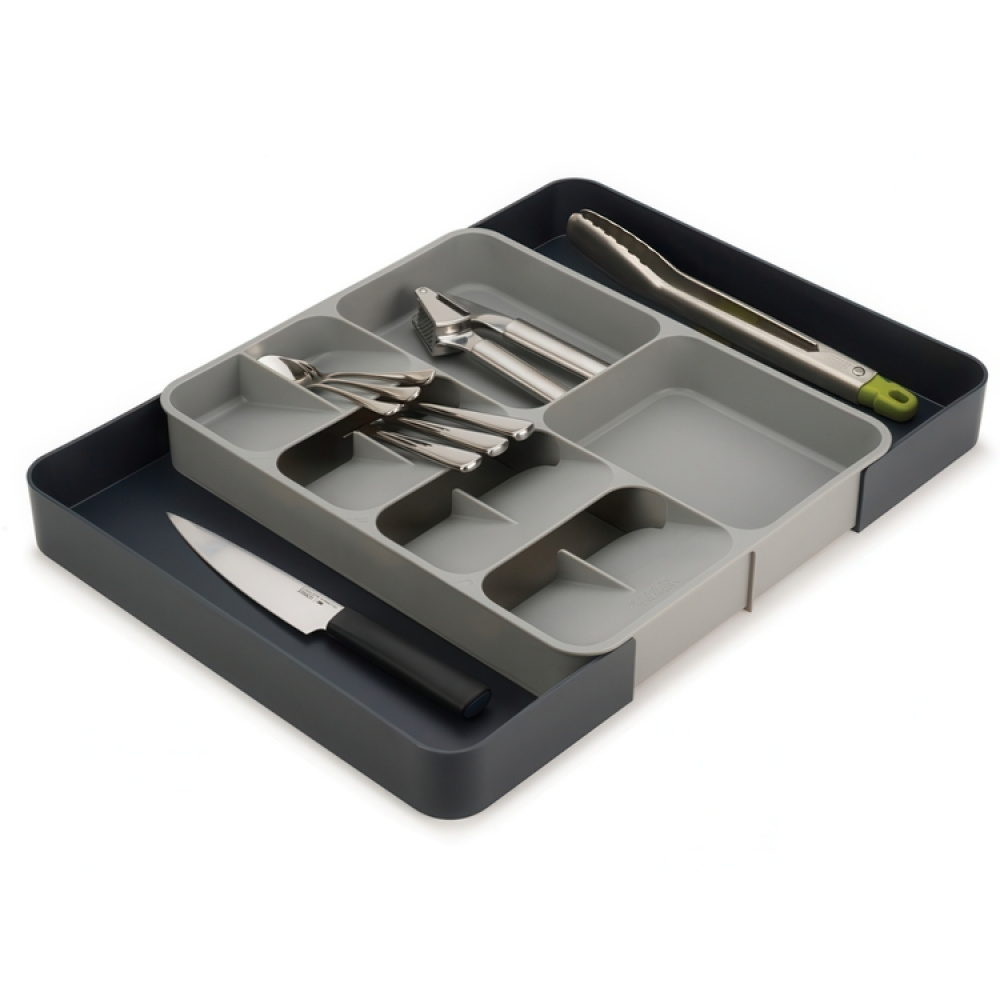 Besticklåda, Justerbar, DRAWERSTORE, Joseph Joseph, 31,5 x 39,5~60 x H 5,5 cm, Grå i gruppen Förvaring / Köksförvaring / Organisera köksskåp / Besticklådor hos SmartaSaker.se (40124)