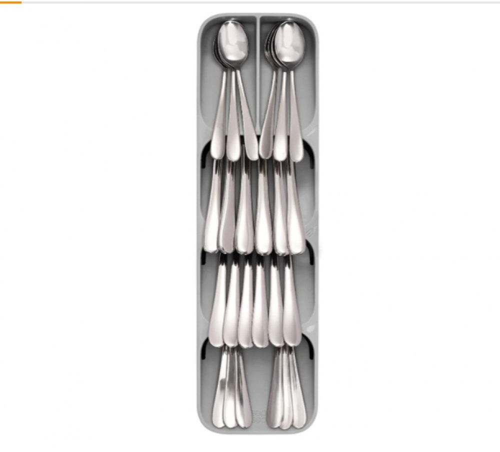 Besticklåda, Smal, 5 fack, DRAWERSTORE COMPACT, Joseph Joseph, 39,8 x 11,4 x H5,8 cm, Grå i gruppen Förvaring / Köksförvaring / Organisera köksskåp / Besticklådor hos SmartaSaker.se (40126)