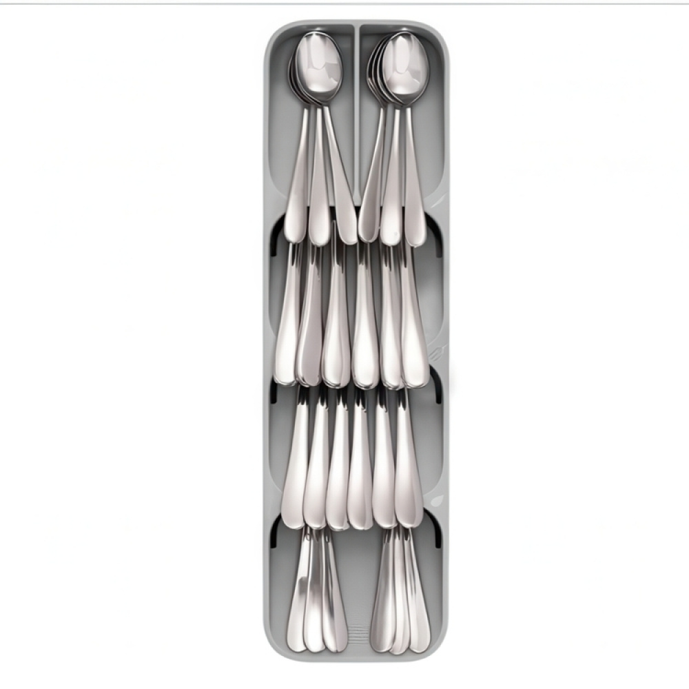Besticklåda, Smal, 5 fack, DRAWERSTORE COMPACT, Joseph Joseph, 39,8 x 11,4 x H5,8 cm, Grå i gruppen Förvaring / Köksförvaring / Organisera köksskåp / Besticklådor hos SmartaSaker.se (40126)