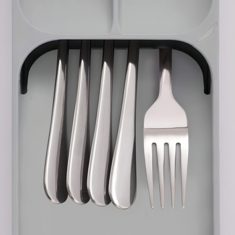 Besticklåda, Smal, 5 fack, DRAWERSTORE COMPACT, Joseph Joseph, 39,8 x 11,4 x H5,8 cm, Grå i gruppen Förvaring / Köksförvaring / Organisera köksskåp / Besticklådor hos SmartaSaker.se (40126)
