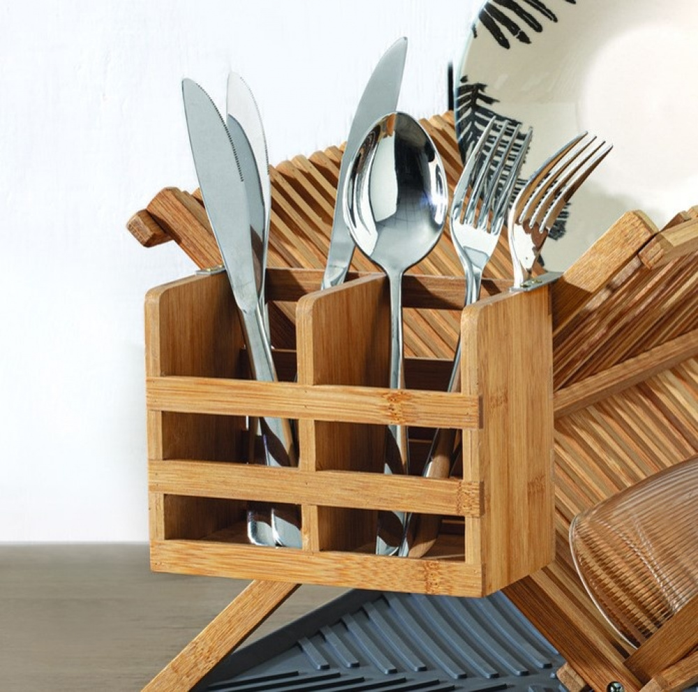Bestickställ i Bambu, BAMBOO CUTLERY HOLDER, 16 x 10 x H 12,5 cm, Natur i gruppen Förvaring / Köksförvaring / Matlådor hos SmartaSaker.se (40129)
