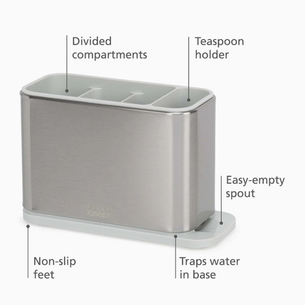 Bestickställ, SURFACE CUTLERY DRAINER, Joseph Joseph, Rostfritt / Ljusgrå i gruppen Förvaring / Köksförvaring / Diskställ och diskbänk hos SmartaSaker.se (40131)