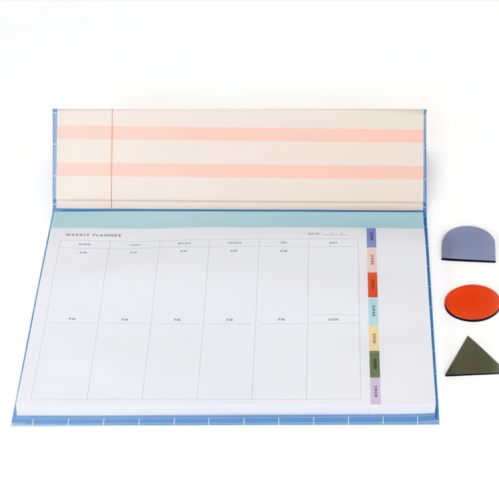 Block för Veckoplanering, MAGNETIC DESK PLANNER, Kikkerland, 22 x 1,6 x H 28 cm, Blå i gruppen Förvaring / Kontorsmaterial hos SmartaSaker.se (40132)