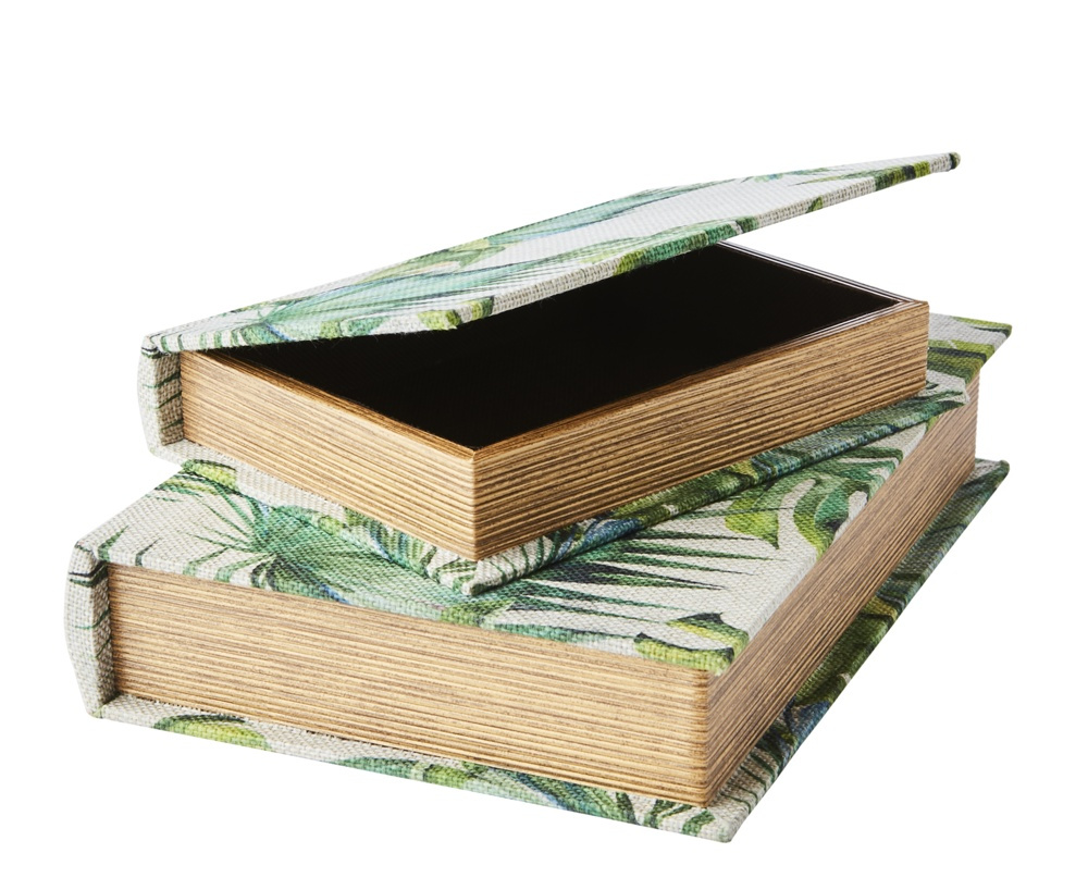 Boklåda, Dold Förvaring, GREEN GARDEN, SMALL, 20 x 14 x H3 cm, Grå / Grön i gruppen Förvaring / Förvaringslådor / Småförvaring hos SmartaSaker.se (40156)