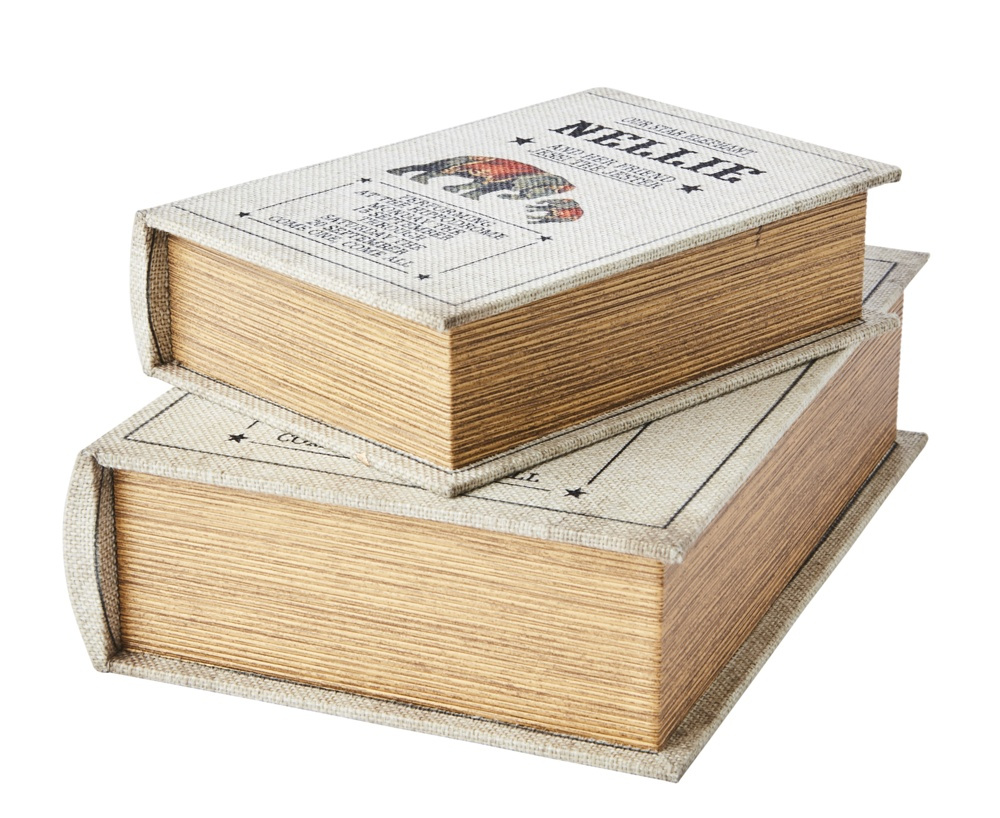Boklåda, Dold Förvaring, NELLIE, LARGE, 27 x 19 x H 7 cm, Offwhite i gruppen Förvaring / Förvaringslådor / Småförvaring hos SmartaSaker.se (40162)