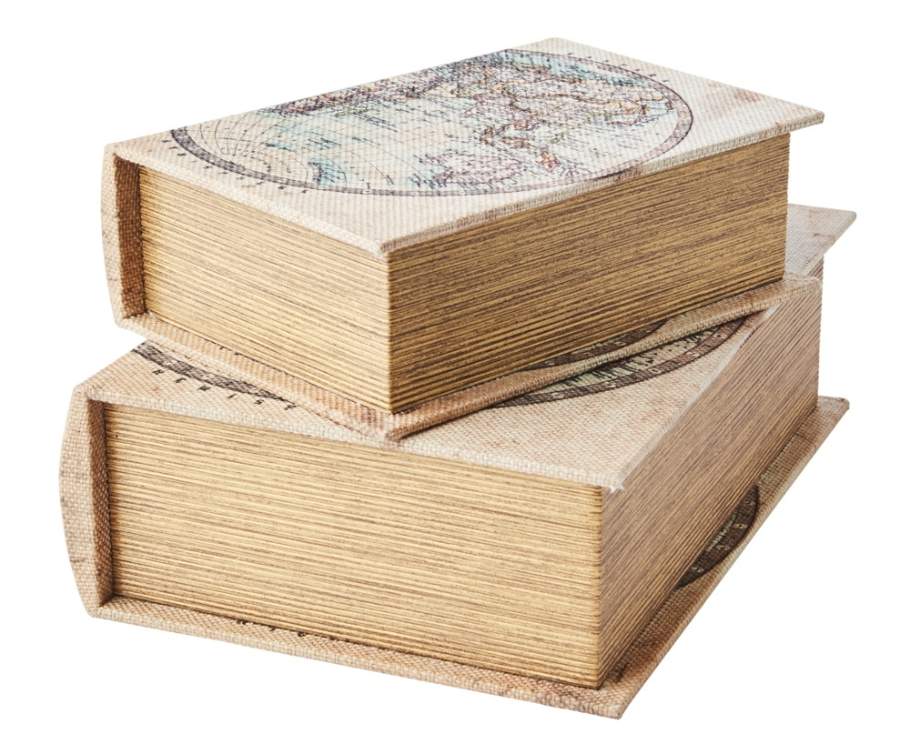 Boklåda, Dold Förvaring, THE WORLD MAP, LARGE, 27 x 19 x H8 cm i gruppen Förvaring / Förvaringslådor / Småförvaring hos SmartaSaker.se (40164)