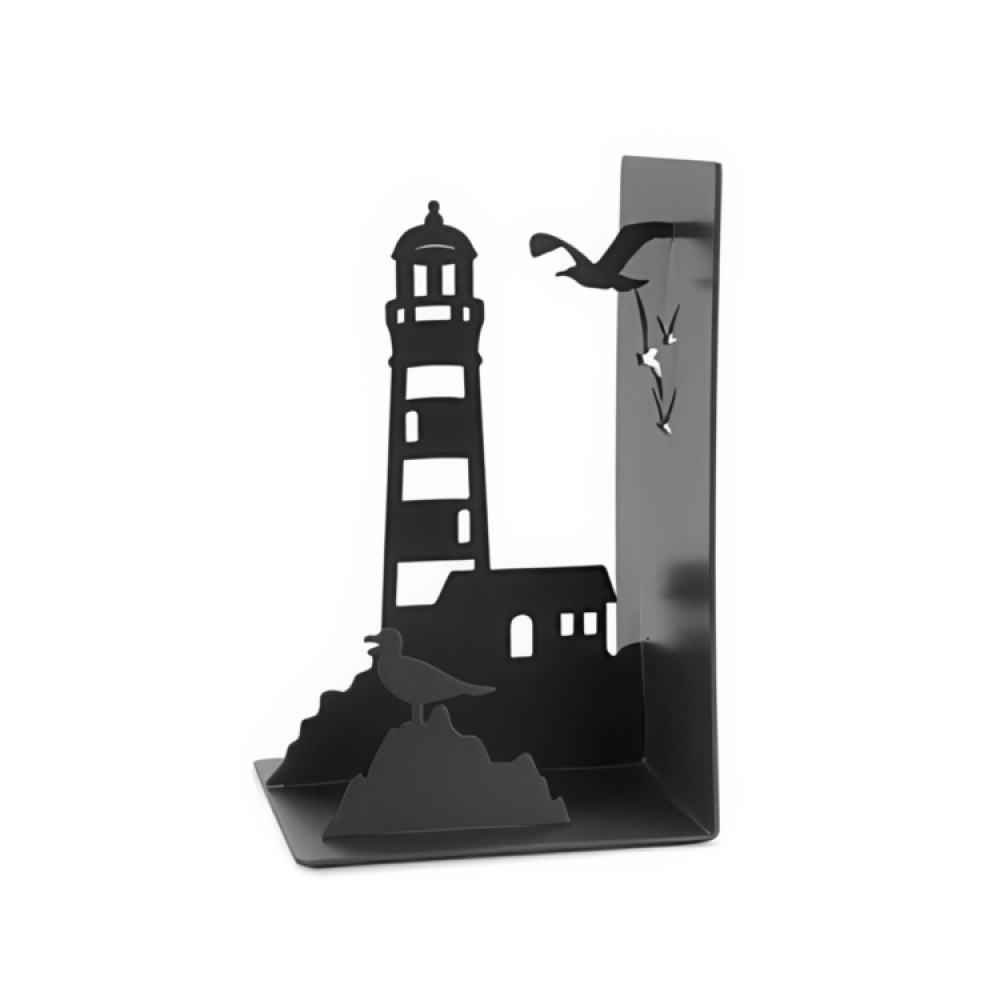 Bokstöd i metall, LIGHTHOUSE, 10 x 10 x H 16 cm, Svart i gruppen Förvaring / Barnrumsförvaring hos SmartaSaker.se (40176)