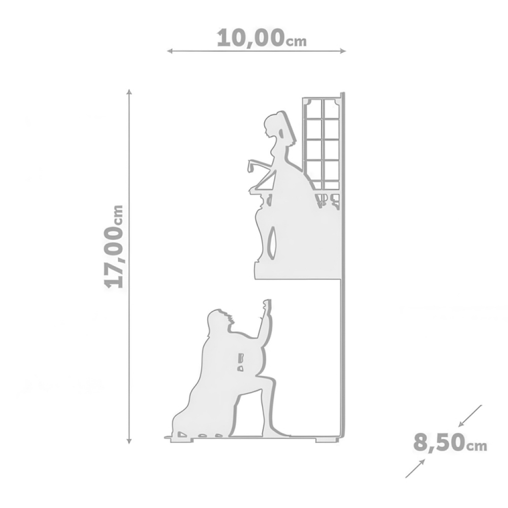 Bokstöd i metall, ROMEO & JULIA, 10 x 8,5 x H 17 cm, Svart i gruppen Förvaring / Barnrumsförvaring hos SmartaSaker.se (40177)