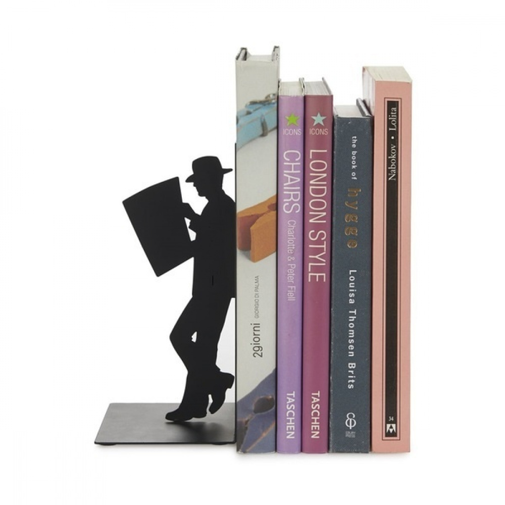 Bokstöd i metall, THE READER, 10 x 8 x H 17 cm, Svart i gruppen Förvaring / Kontorsmaterial hos SmartaSaker.se (40181)
