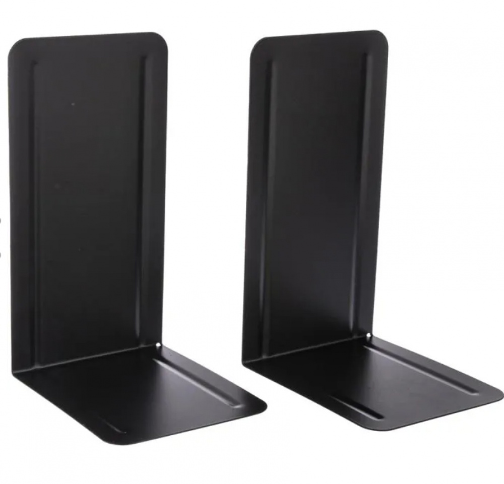 Bokstöd i metall, 2 st, Höga, ALBERT HIGH, 13 x 14 x H 24 cm, Svarta i gruppen Förvaring / Kontorsmaterial hos SmartaSaker.se (40184)