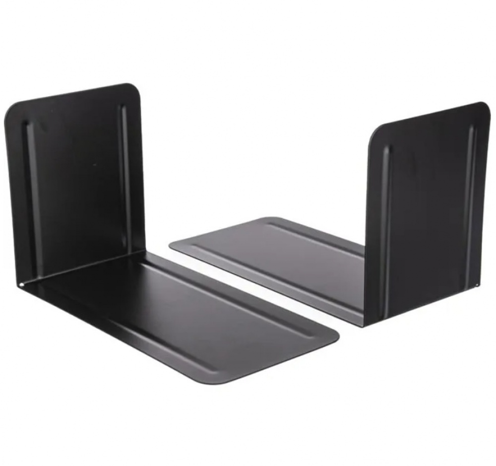 Bokstöd i metall, 2 st, Höga, ALBERT HIGH, 13 x 14 x H 24 cm, Svarta i gruppen Förvaring / Kontorsmaterial hos SmartaSaker.se (40184)