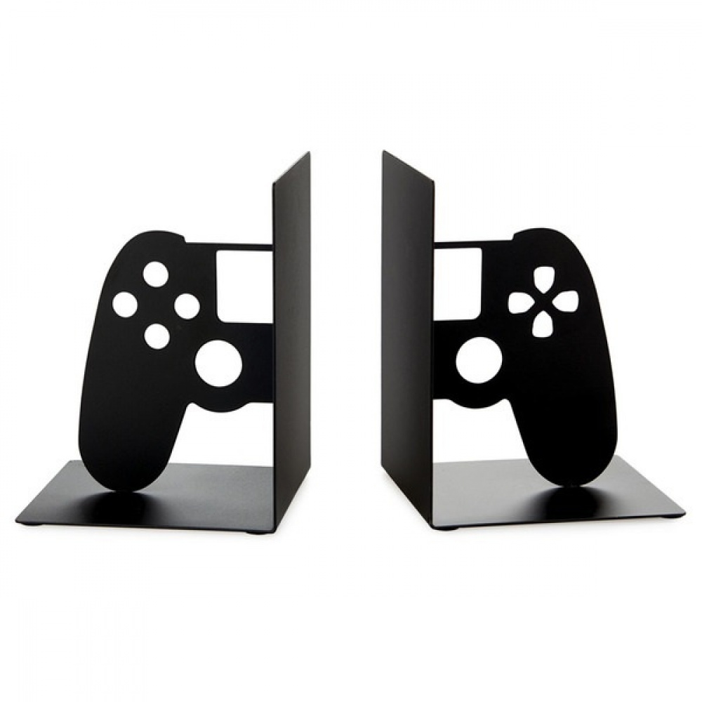Bokstöd i metall, 2 st, JOYPAD VIDEOGAME HOLDERS, Svarta i gruppen Förvaring / Kontorsmaterial hos SmartaSaker.se (40189)