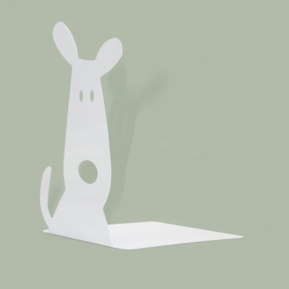 Bokstöd i metall, 2 st, VITA HUNDAR, 12 x 12,5 x H 17 cm, Vita i gruppen Förvaring / Kontorsmaterial hos SmartaSaker.se (40190)