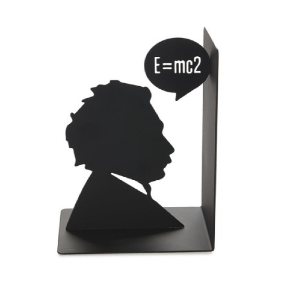 Bokstöd i metall, EINSTEIN, 10 x 13 x H 17, Svart i gruppen Förvaring / Kontorsmaterial hos SmartaSaker.se (40194)