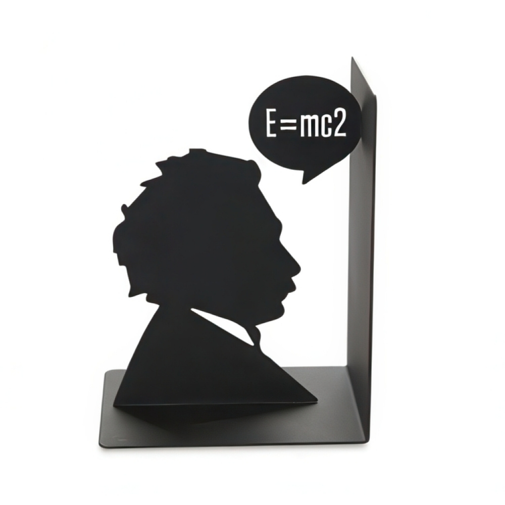 Bokstöd i metall, EINSTEIN, 10 x 13 x H 17, Svart i gruppen Förvaring / Kontorsmaterial hos SmartaSaker.se (40194)