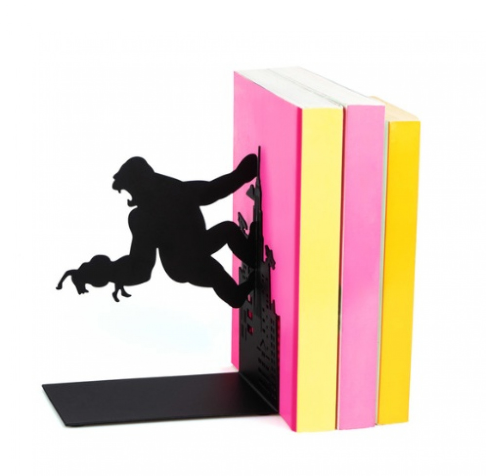 Bokstöd i metall, KING KONG, 10 x 14 x H 17, Svart i gruppen Förvaring / Kontorsmaterial hos SmartaSaker.se (40201)