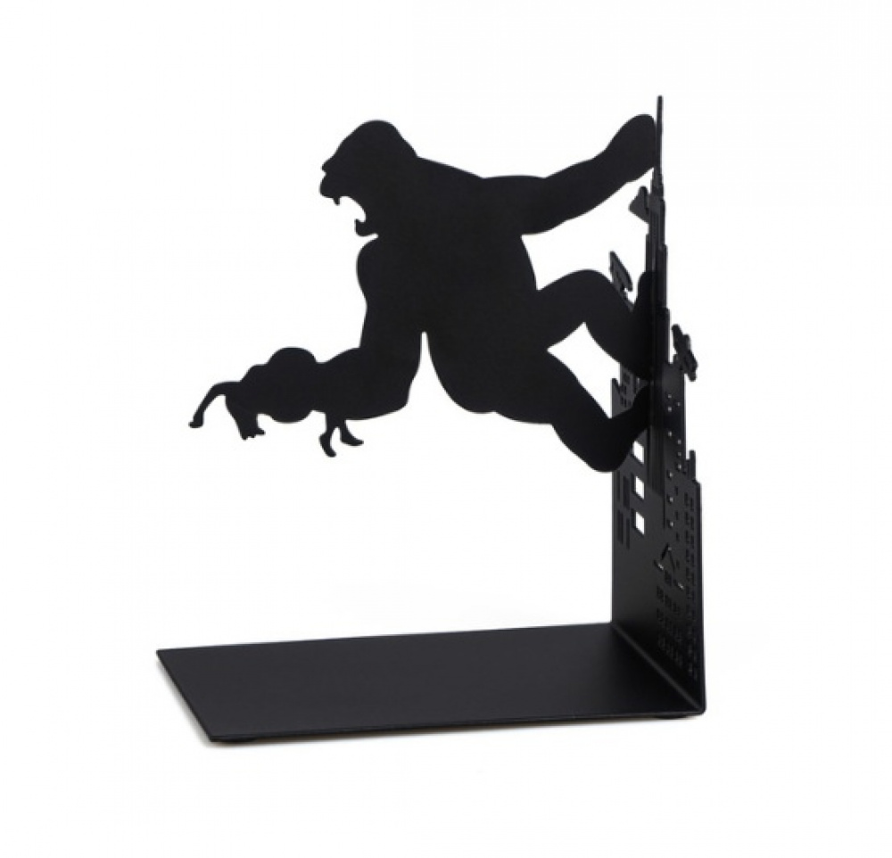 Bokstöd i metall, KING KONG, 10 x 14 x H 17, Svart i gruppen Förvaring / Kontorsmaterial hos SmartaSaker.se (40201)