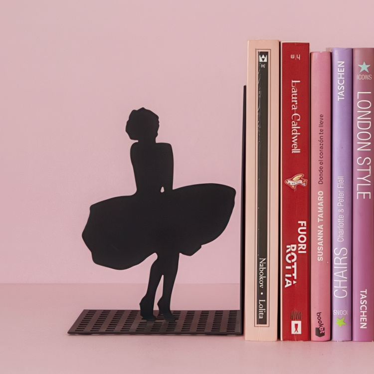 Bokstöd i metall, MERILYN, 12 x 10 x H 17, Svart i gruppen Förvaring / Kontorsmaterial hos SmartaSaker.se (40204)