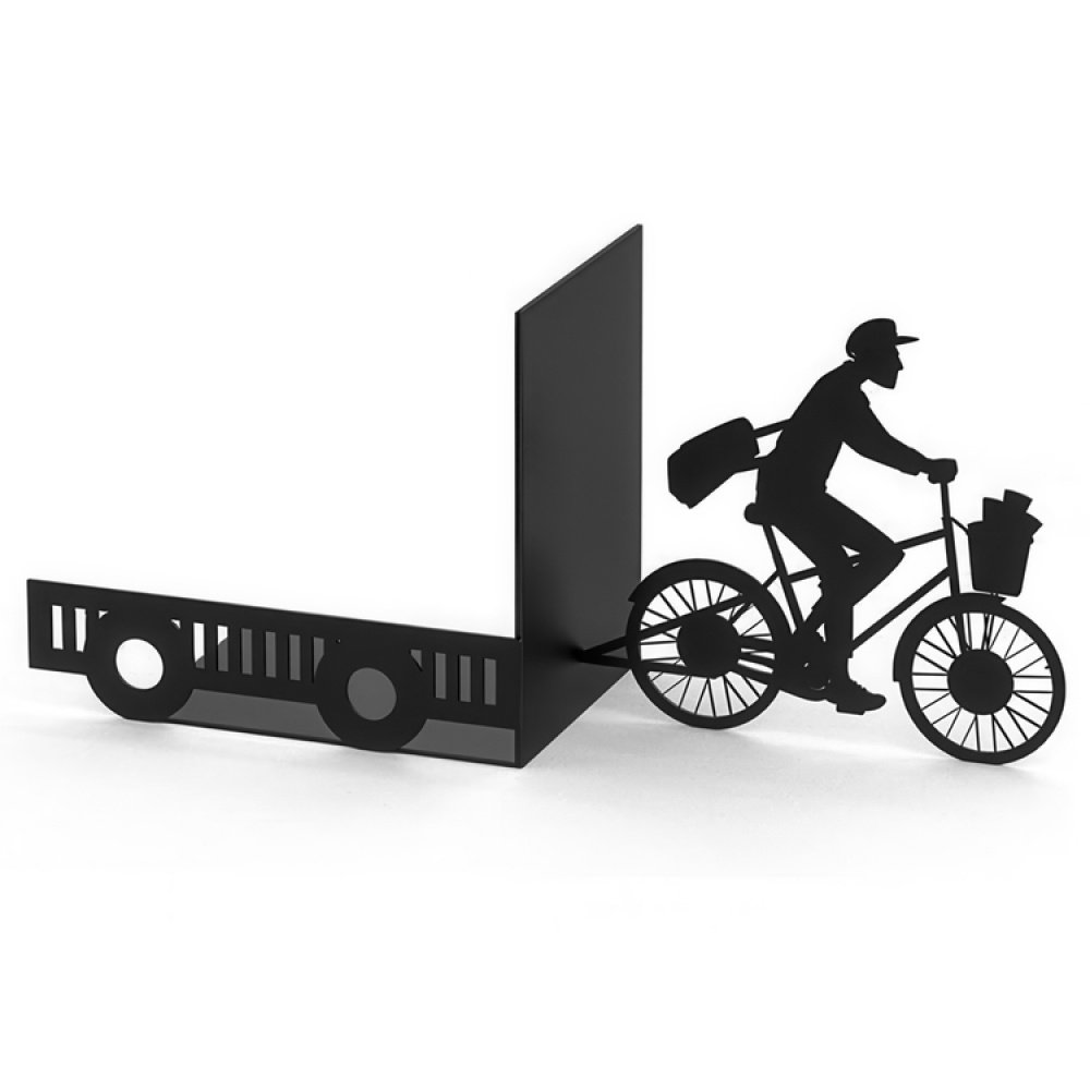 Bokstöd i metall, POSTMAN, 27 x 10 x H 17 cm, Svart i gruppen Förvaring / Kontorsmaterial hos SmartaSaker.se (40205)