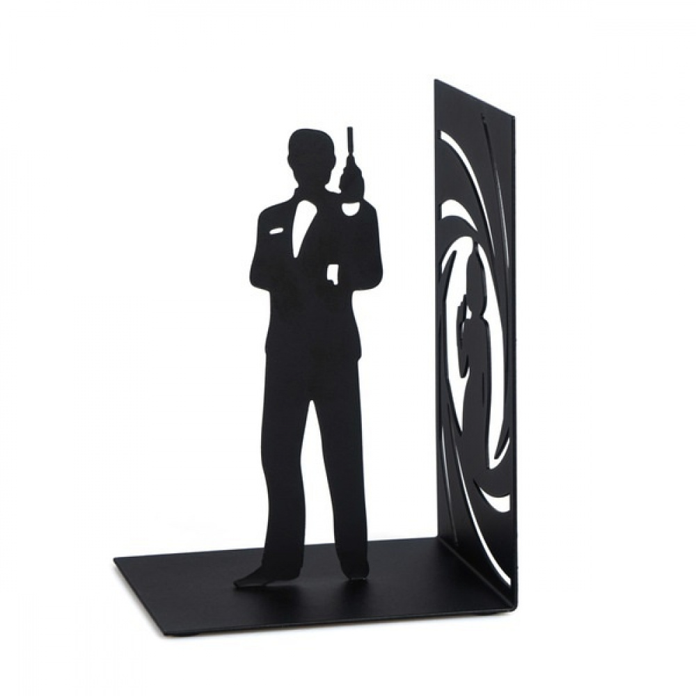Bokstöd i metall, SECRET AGENT, 12 x 10 x H 17 cm, Svart i gruppen Förvaring / Kontorsmaterial / Bokstöd hos SmartaSaker.se (40206)