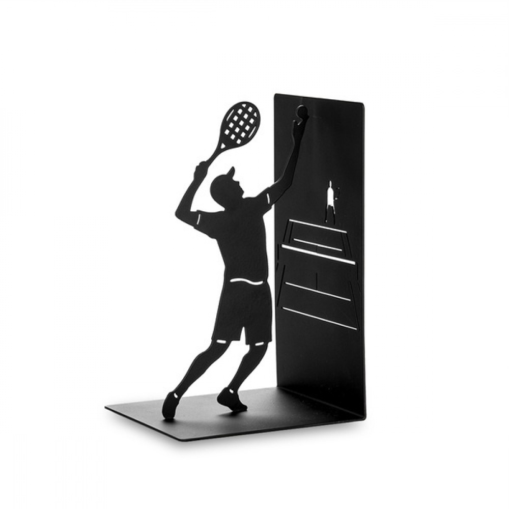 Bokstöd i metall, TENNIS MATCH POINT, 11 x 10 x H 17 cm, Svart i gruppen Förvaring / Barnrumsförvaring hos SmartaSaker.se (40209)