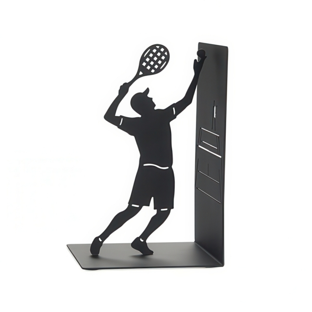 Bokstöd i metall, TENNIS MATCH POINT, 11 x 10 x H 17 cm, Svart i gruppen Förvaring / Barnrumsförvaring hos SmartaSaker.se (40209)