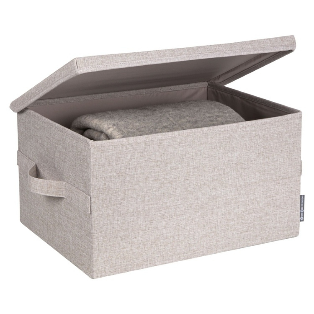 Box i tyg med lock, BIGSO LARGE SOFT STORAGE, 45 x 34 x H 25 cm, Beige i gruppen Förvaring / Förvaringslådor / BigSo förvaringslådor hos SmartaSaker.se (40220)