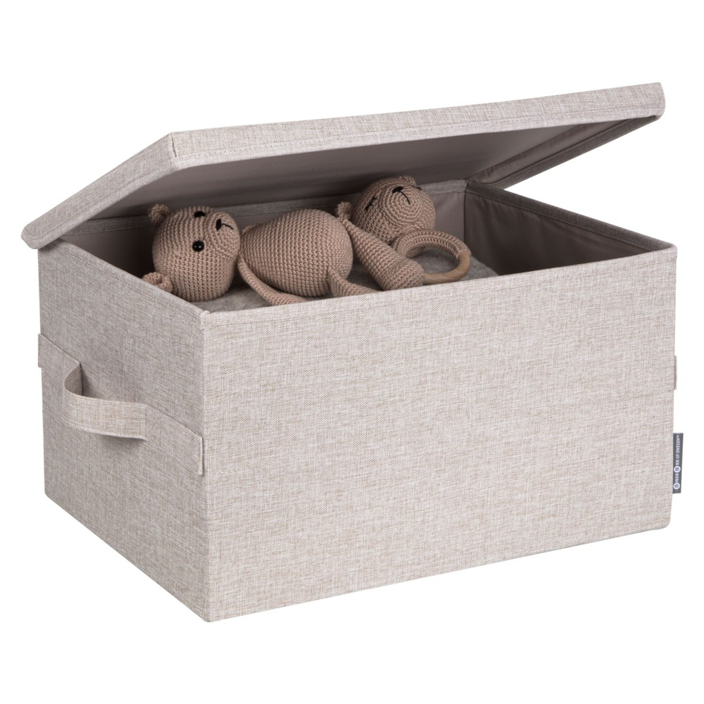Box i tyg med lock, BIGSO LARGE SOFT STORAGE, 45 x 34 x H 25 cm, Beige i gruppen Förvaring / Förvaringslådor / BigSo förvaringslådor hos SmartaSaker.se (40220)