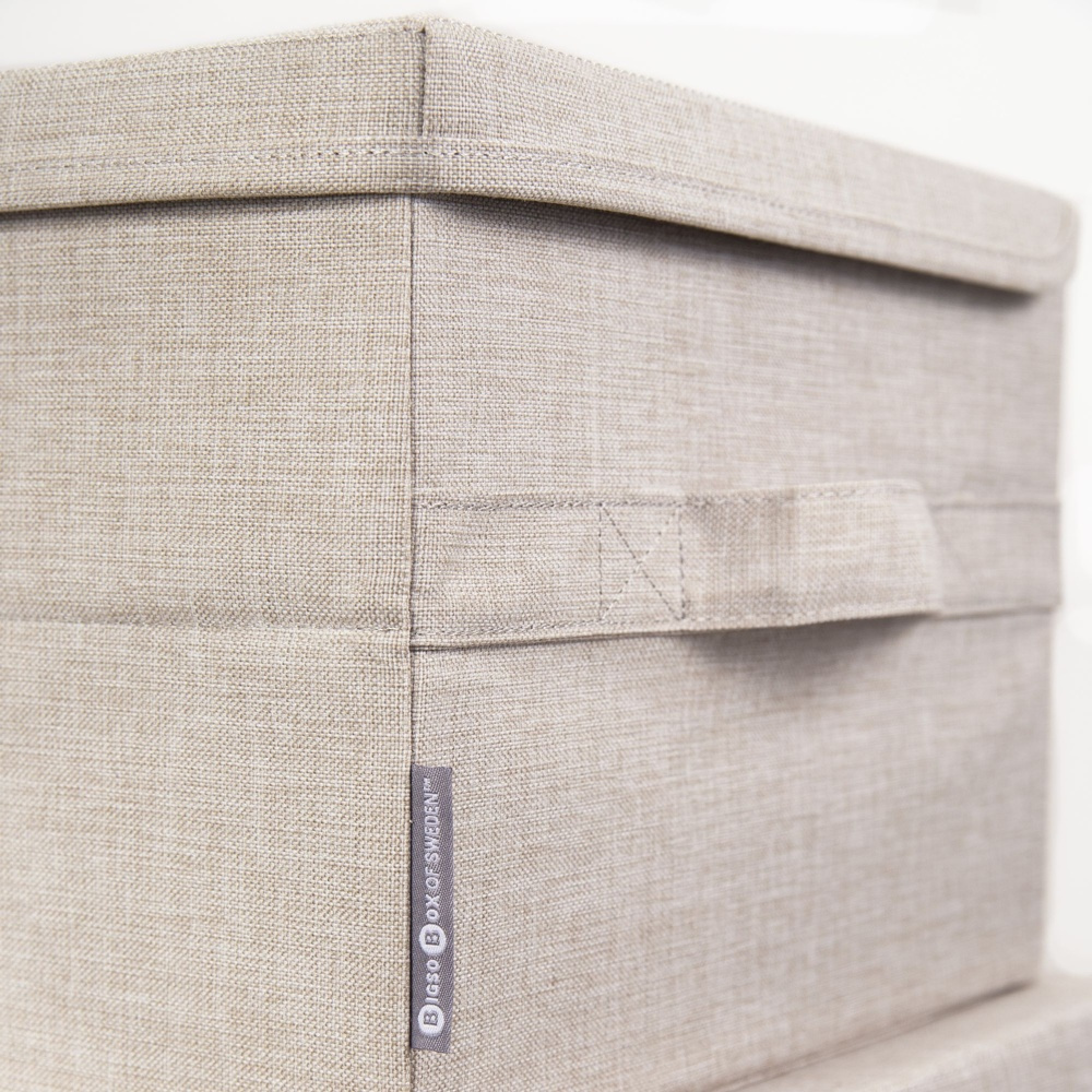 Box i tyg med lock, BIGSO LARGE SOFT STORAGE, 45 x 34 x H 25 cm, Beige i gruppen Förvaring / Förvaringslådor / BigSo förvaringslådor hos SmartaSaker.se (40220)