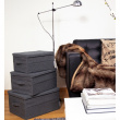 Box i tyg med lock, BIGSO LARGE SOFT STORAGE, 45 x 34 x H25 cm, Grå Box i tyg med lock, BIGSO LARGE SOFT STORAGE, 45 x 34 x H25 cm, Grå