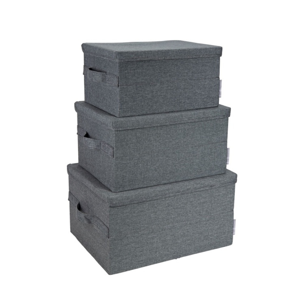 Box i tyg med lock, BIGSO LARGE SOFT STORAGE, 45 x 34 x H25 cm, Grå i gruppen Förvaring / Förvaringslådor / BigSo förvaringslådor hos SmartaSaker.se (40221)