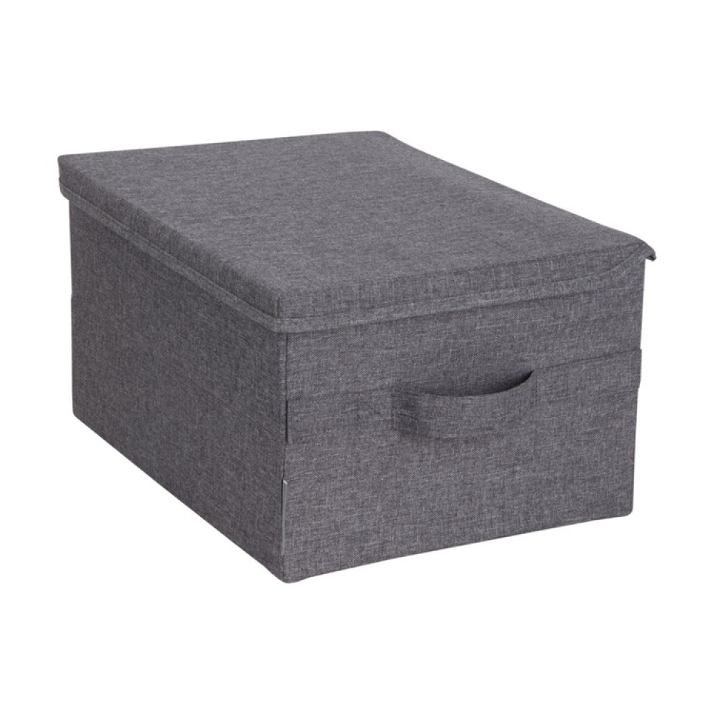 Box i tyg med lock, BIGSO MEDIUM SOFT STORAGE 40 x 30 x H 22 cm, Grå i gruppen Förvaring / Förvaringslådor / BigSo förvaringslådor hos SmartaSaker.se (40222)