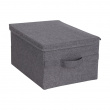 Box i tyg med lock, BIGSO MEDIUM SOFT STORAGE 40 x 30 x H 22 cm, Grå Box i tyg med lock, BIGSO MEDIUM SOFT STORAGE 40 x 30 x H 22 cm, Grå