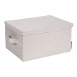 Box i tyg med lock, BIGSO MEDIUM SOFT STORAGE, 40 x 30 x H 22 cm, Beige Box i tyg med lock, BIGSO MEDIUM SOFT STORAGE, 40 x 30 x H 22 cm, Beige