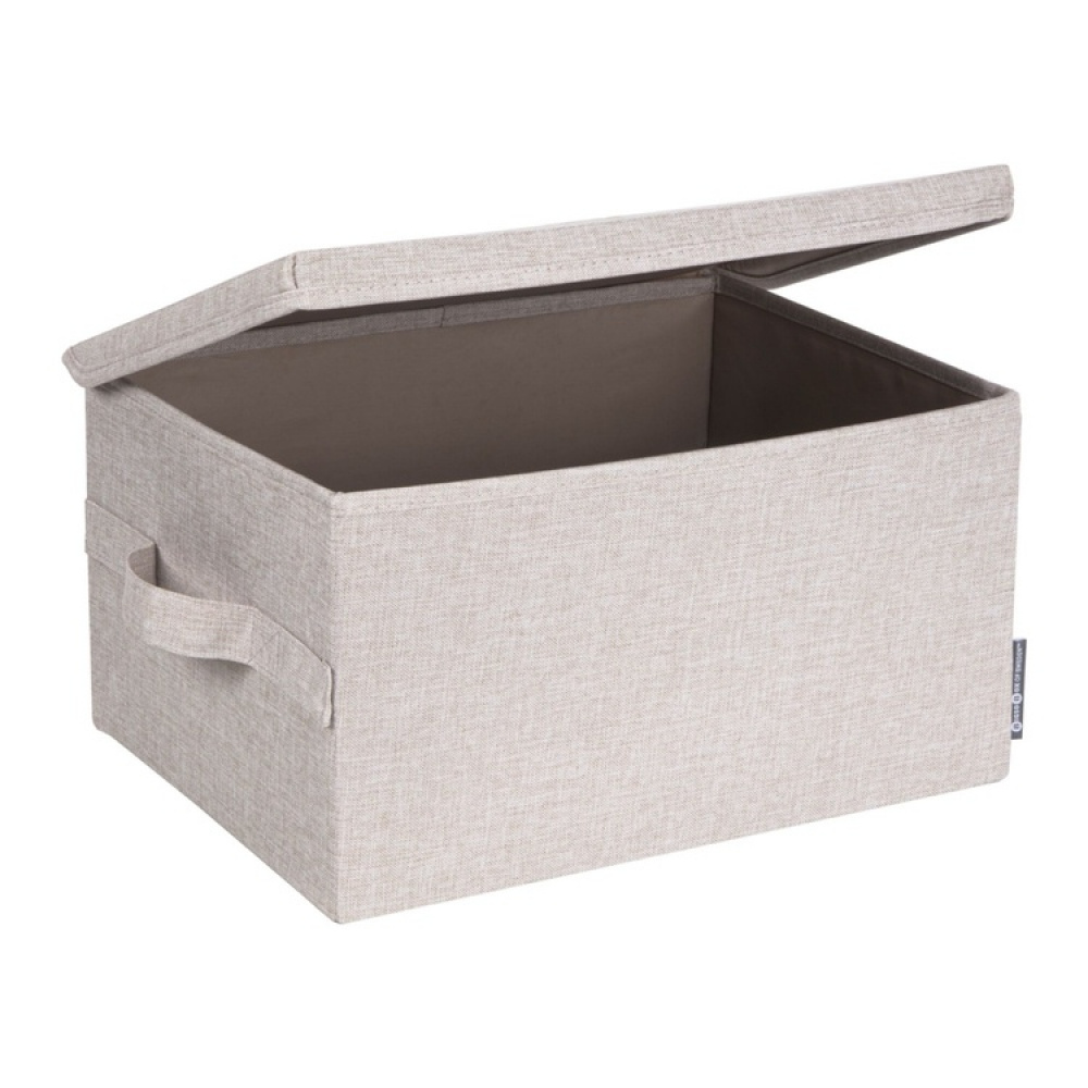 Box i tyg med lock, BIGSO MEDIUM SOFT STORAGE, 40 x 30 x H 22 cm, Beige i gruppen Förvaring / Förvaringslådor / BigSo förvaringslådor hos SmartaSaker.se (40223)