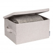 Box i tyg med lock, BIGSO MEDIUM SOFT STORAGE, 40 x 30 x H 22 cm, Beige Box i tyg med lock, BIGSO MEDIUM SOFT STORAGE, 40 x 30 x H 22 cm, Beige