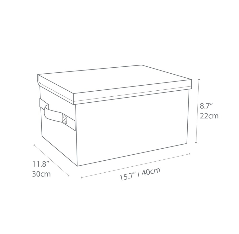 Box i tyg med lock, BIGSO MEDIUM SOFT STORAGE, 40 x 30 x H 22 cm, Beige i gruppen Förvaring / Förvaringslådor / BigSo förvaringslådor hos SmartaSaker.se (40223)