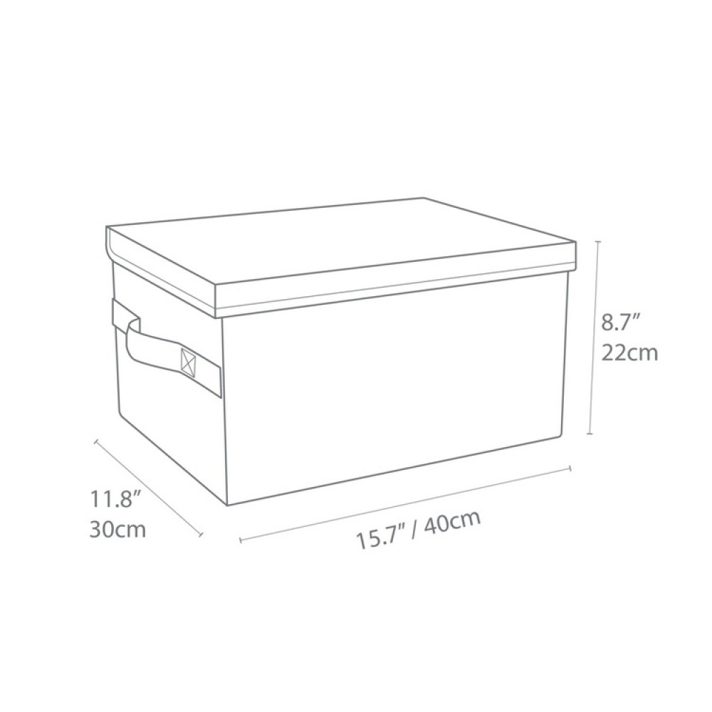 Box i tyg med lock, BIGSO MEDIUM SOFT STORAGE, 40 x 30 x H 22 cm, Beige i gruppen Förvaring / Förvaringslådor / BigSo förvaringslådor hos SmartaSaker.se (40223)