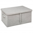 Box i tyg med lock, ORGA STORAGE BOX XL, 50 x 31 x H 25 cm, Beige-Grå Box i tyg med lock, ORGA STORAGE BOX XL, 50 x 31 x H 25 cm, Beige-Grå