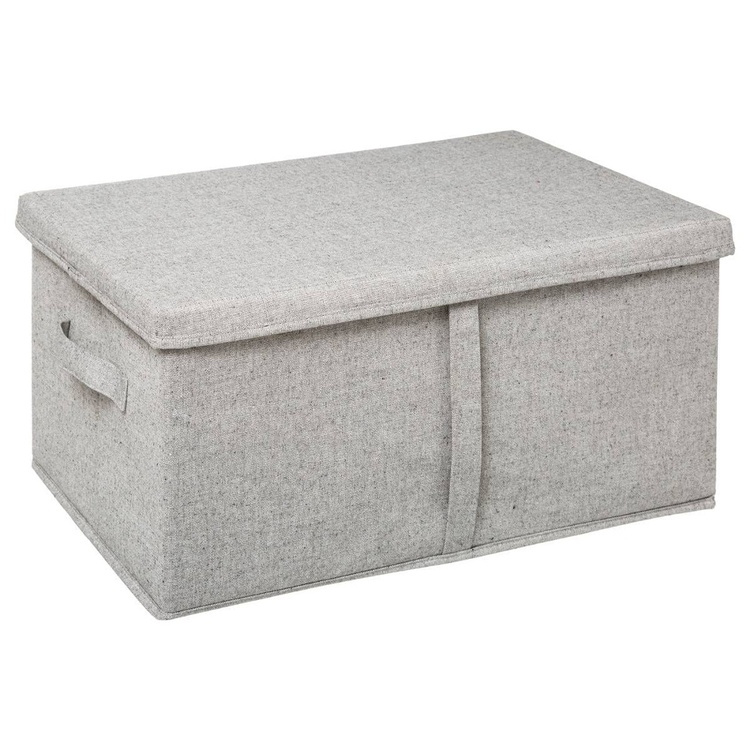 Box i tyg med lock, ORGA STORAGE BOX XL, 50 x 31 x H 25 cm, Beige-Grå i gruppen Förvaring / Garderobsförvaring hos SmartaSaker.se (40225)